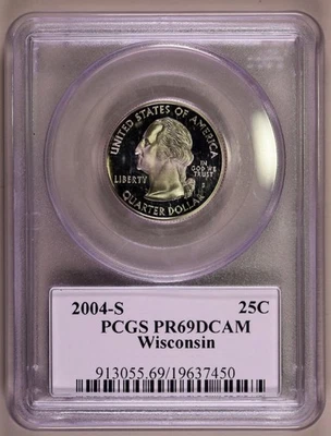 2004-S Wisconsin PCGS PR69DCAM ***RARE ORIGINAL COIN*** - Image 1 of 4