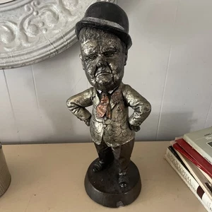 Rare OLIVER HARDY RARE SCULPTURE BUST STATUE FIGURINE Metal/brass ? Very Heavy - Picture 1 of 20