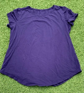 T-SHIRT LULULEMON LOVE CREW MANICA CORTA viola basic taglia M - Foto 1 di 5