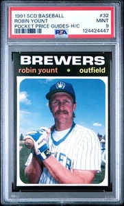 PSA 9 MINT 1991 SCD POCKET PRICE GUIDES ROBIN YOUNT #32 BREWERS 24447 B293 - Bild 1 von 2