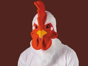 Rooster Mask Adult Halloween Costume Overhead Moving Mouth Chicken Head Funny - Picture 1 of 6