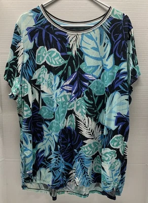 Top Calvin Klein Performance elástico estampado tropical alto/bajo - Para mujer 3X *USADO EN EXCELENTE ESTADO* Foto 1 de 4