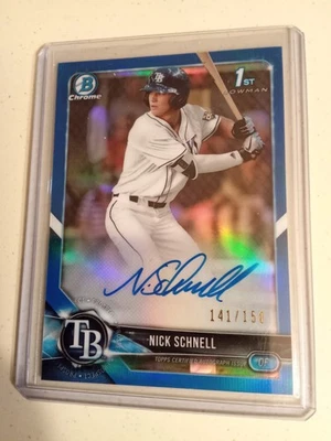 2018 Bowman Chrome Nick Schnell #141/150 AUTOGRAPH BLUE REFRACTOR #CDA-NS Rookie - Image 1 of 2