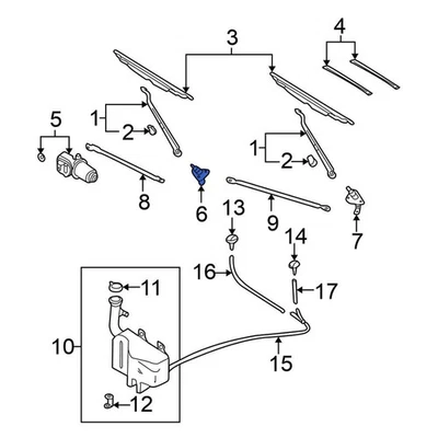For Nissan Frontier 1998-2000 Nissan 288413S500 Front Right Wiper Linkage - Image 1 of 2
