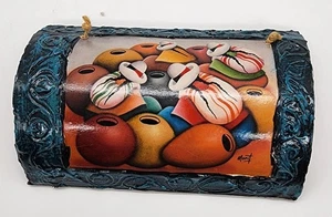  MEXICAN FOLK ART  Vibrant Hand Painted Decorative Wall Art Signed - Picture 1 of 6