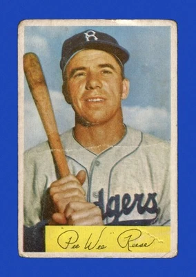 1954 Bowman Set-Break # 58 Pee Wee Reese GRAU BAIXO (crease) *GMCARDS* - Imagem 1 de 2