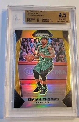 2017-18 PRIZM #12 ISAIAH THOMAS PRIZMS GOLD /10 🌟 BGS 9.5 GEM MINT 《 POP 1 》 - Image 1 of 3