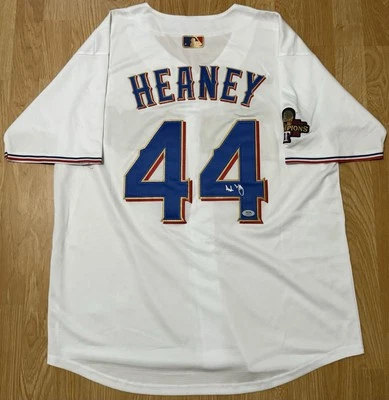 Andrew Heaney Signed Autographed 2023 Texas Rangers Jersey World Series PSA COA - Image 1 of 3