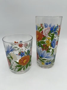 HERMOSOS VASOS DE TÉ Y JUGO FLORAL AZUL VINTAGE AÑOS 50 REIMS VINTAGE - Imagen 1 de 7