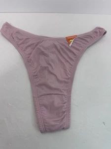 NWT VTG Warner's WITHOUT A STITCH Thong Panties sz 7 L Nylon Blend Smooth PINK - Picture 1 of 3