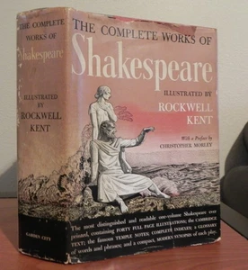 1936 The Complete Works Of Shakespeare - Illustrated Rockwell Kent - HC DJ - Picture 1 of 11