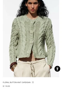 Zara Strick-Cardigan mit Blumenmuster und Knöpfen - AKTUELL - Größe M 119 $ - Bild 1 von 9