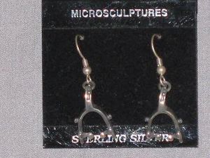 Unique Sterling Silver Horse Rider Stirrups Hang Earrings Jewelry Set 925 NEW! - Picture 1 of 1