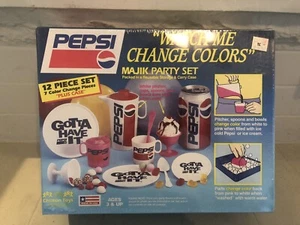 Vintage 1990 Pepsi Majik Party Set NIB Sealed 12 Piece Set 7 Color Change Pieces - Picture 1 of 6