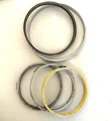 Vtg Metal Embroidery Hoops Cork Lined LOT of 5 Round  5" 6" 7” Spring Tension - Image 1 of 4