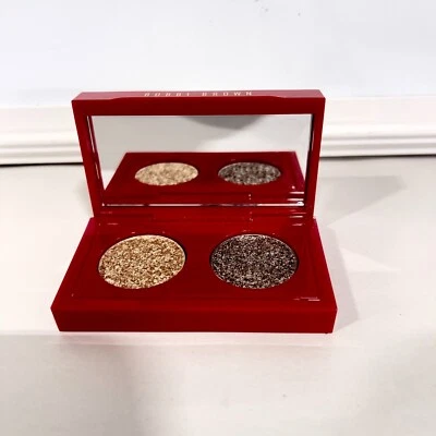 Bobbi Brown Gilded Gleam Eyeshadow DUO  color Suede Sugar and Steel Quartz 0.9oz - Image 1 of 3