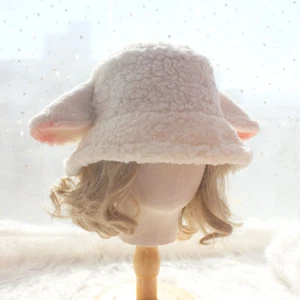 Cappello da pescatore donna inverno soffice agnello orecchio peluche donna caldo pelliccia finta berretto da pescatore - Foto 1 di 8