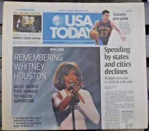 Whitney Houston Dead Trbute USA Today 2/12/2012 - Picture 1 of 3