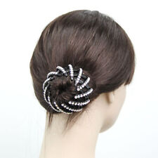 Women Lazy Hair Claws Ponytail Diamant Hair Bun Clip Bird Nest Expandable UK