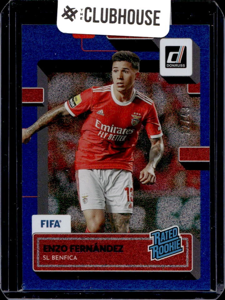 2022-23 Donruss FIFA Enzo Fernandez Blue Rated Rookie RC #12/49 SL Benfica