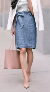 ANN Taylor Designer Business Straight-Pencil Career Faux Denim Skirt Size 6 NEW! - Picture 1 of 9