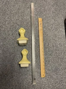 Vintage Ceramic Classic Yellow Towel Rod Rack Rail Wall Mount NOS Opaque - Picture 1 of 7