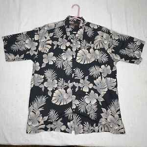 Tori Richard Shirt Adult XXL Black Hawaiian Vintage floral All over print dinner - Picture 1 of 4
