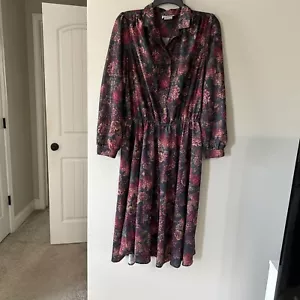 Vintage California Looks Floral Dress Sz 18 - Picture 1 of 13