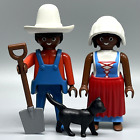 Playmobil Ethnic Farmers Male Female Adult Figures Western Country Black Settler