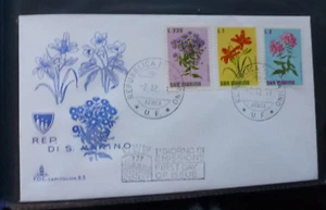 1971 SAN MARINO FLOWERS 3 STAMPS FIRST DAY COVER - Picture 1 of 1