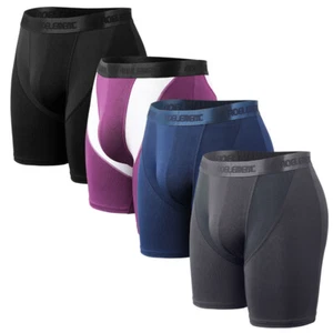 Men Underwear Long Leg Boxer Briefs Anti Chafing Shorts Sports Trunks Underpants - Picture 1 of 24