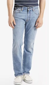 Levi's 505 Regular Fit Jeans Men’s Light Blue Casual Denim Straight Leg Pants - Picture 1 of 13