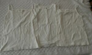 7 8 10 Girls Undershirts Cami White Fruit of the Loom LOT layering base layer M