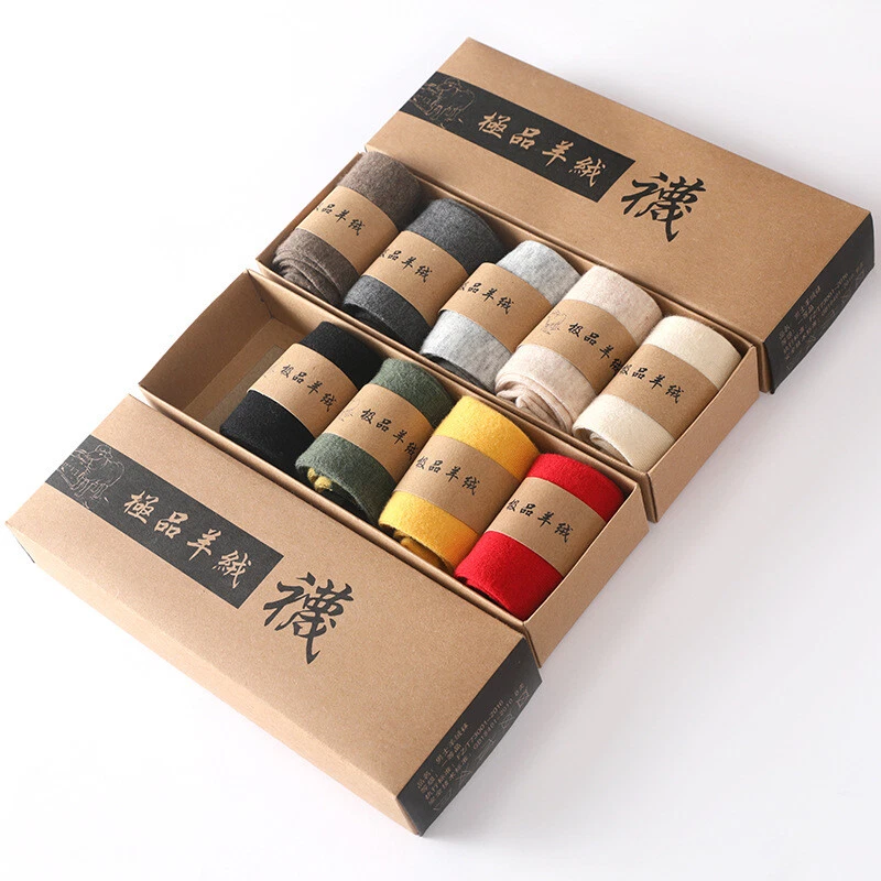 New 5 pairs Mongolia Pure Cashmere Wool Men Men Unisex Socks Crew Mid-calf - Image 1 of 4