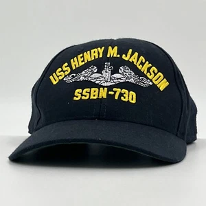 USS Henry M Jackson SSBN-730 Nuclear Submarine Hat - Navy Blue SnapBack Cap EUC - Picture 1 of 9
