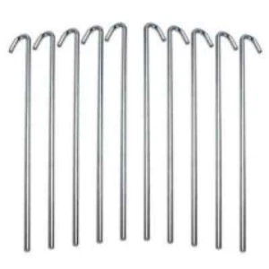 10x Clavijas de Camping para Tienda - 9" Acero Galvanizado de Metal de Alta Calidad Resistente - Imagen 1 de 1