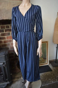 GAP Blue White Striped Stripey Wrap Culottes Jump Play Suit AllinOne Strap XS S - Picture 1 of 11