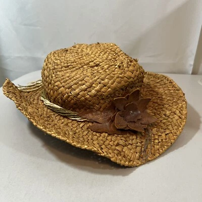 Peter Grimm Verdadero Personaje Sigue al Conejo Natural Paja Vaquero Sombrero Playa Sol Foto 1 de 4