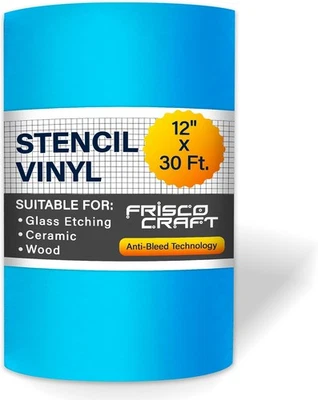 Frisco Craft Stencil Vinyl Masking Film - Compatible 12 x 30&apos;, Blue  - Image 1 of 4