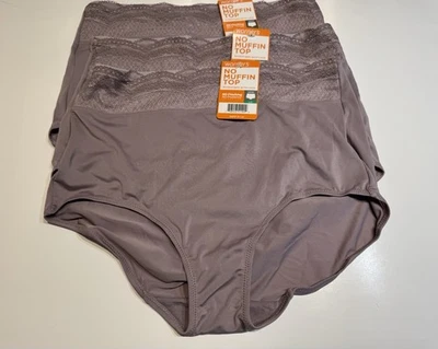 NWT Warners No Pinching, No Problems Brief Panties RS7401P Size L 7 3 Pairs Purp - Image 1 of 4