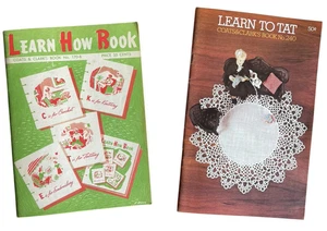 2 Coats & Clarks Learn How Book 1959 Crochet Knitting Embroidery Tatting 170/240 - Picture 1 of 11