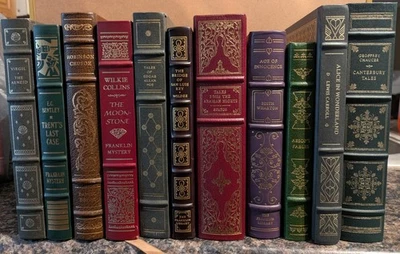  Lot of 14 The Franklin Library Gold Gilded Leather Books Decorative Staging Set Foto 1 de 4