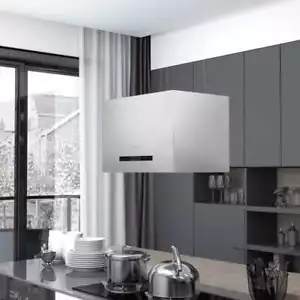 Hanging Island Range Hood Kitchen Extractor Hood Stainless Steel LCD W(37/55cm) - Picture 1 of 53