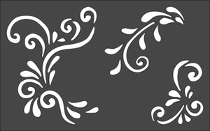 1- 5x8 inch Stencil, (NE-26) Swirls Accents (6mil)***** - Picture 1 of 2