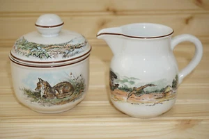 Villeroy & Boch Fontainebleau Creamer, 3 5/8" & Sugar Bowl, 2 3/8", with Lid - Picture 1 of 8