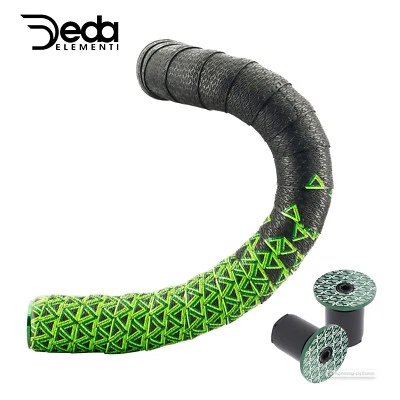 Deda Elementi LOOP Dual Layer Handlebar Tape : BLACK/GREEN - Image 1 of 3