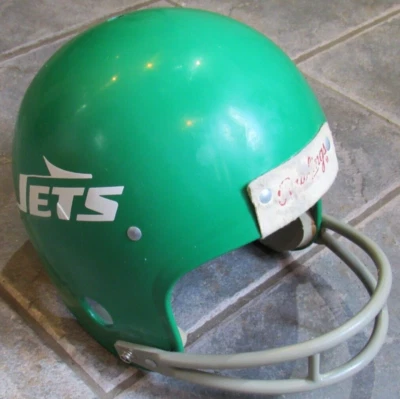 Casco de fútbol americano vintage años 70-80 NEW YORK JETS Rawlings H NFL-N mediano juvenil? Foto 1 de 4