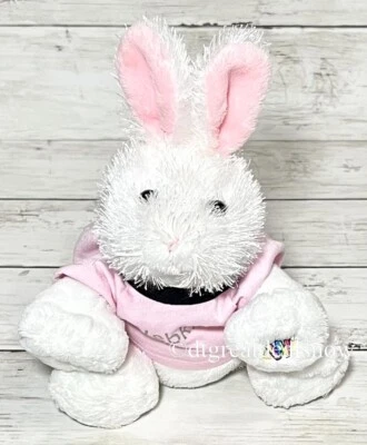Webkinz White Bunny Rabbit Fuzzy Lil Mini Plush With Pink T-Shirt Soft No Code - Image 1 of 4
