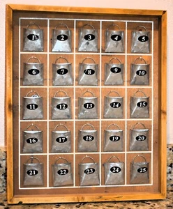 Countdown to Christmas Advent Calendar Fillable Metal Buckets Decor - Picture 1 of 6