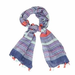 Pia Rossini Womens Lightweight Sheer Scarf With Multicoloured Aztec Print